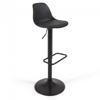 Барный стул Orlando-T, экокожа черная/черная матовая сталь