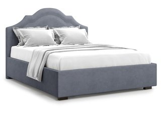 Кровать двуспальная 160x200 Madzore без подъемного механизма, серый велюр velutto 32