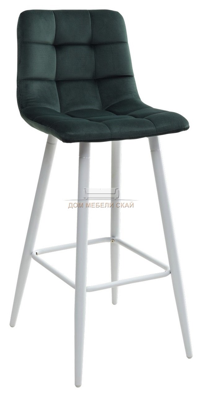 Барный стул LECCO, велюровый темно-зеленого цвета