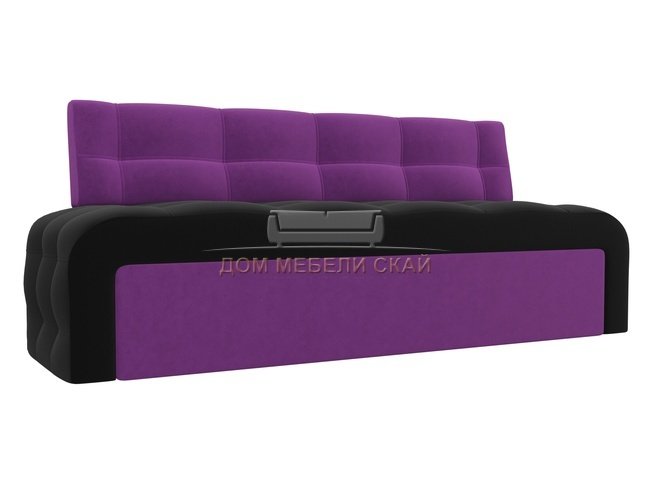 Кухонный диван со спальным местом Люксор, черный/фиолетовый/микровельвет