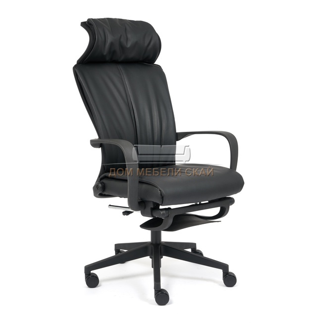 Кресло руководителя Wing, черная экокожа