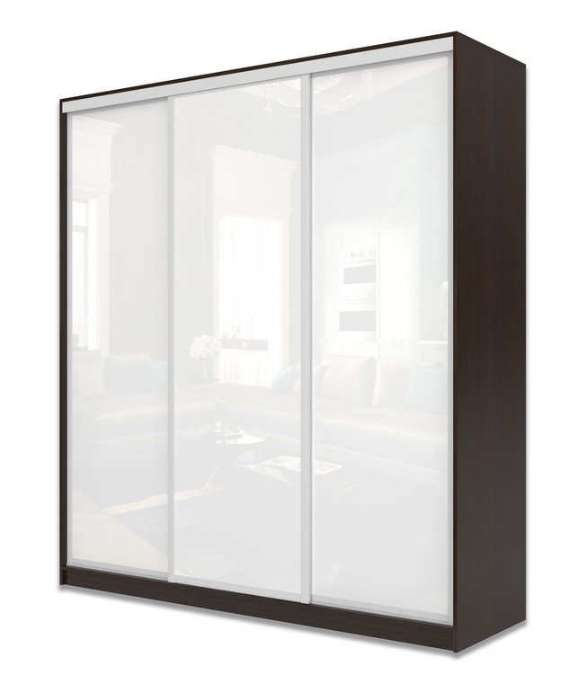 

Шкаф-купе Юпитер 3-дверный без зеркала 1900 (глубина 600, высота 2200), венге/белый глянец