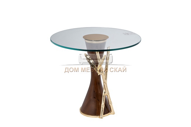 Стол журнальный Бамбук, коричневый/золото