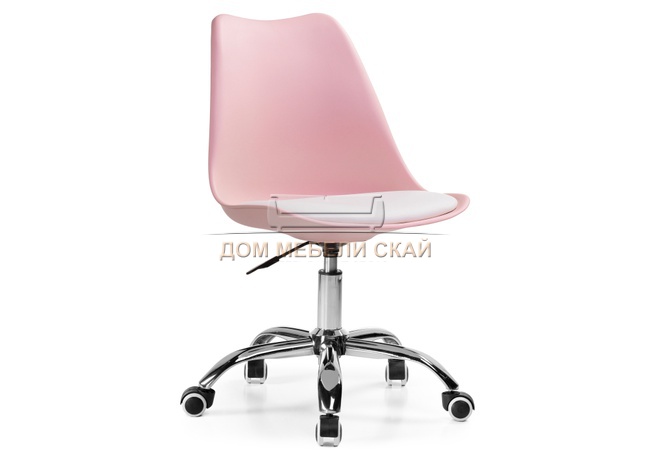 Компьютерное кресло Kolin, экокожа белая white/ розовый pink