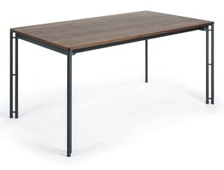 Стол обеденный раздвижной Mahon 160(220)x90, графит/коричневый
