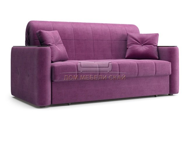 Диван-кровать Ницца 1400, velutto 15 фиолетовый/накладка венге