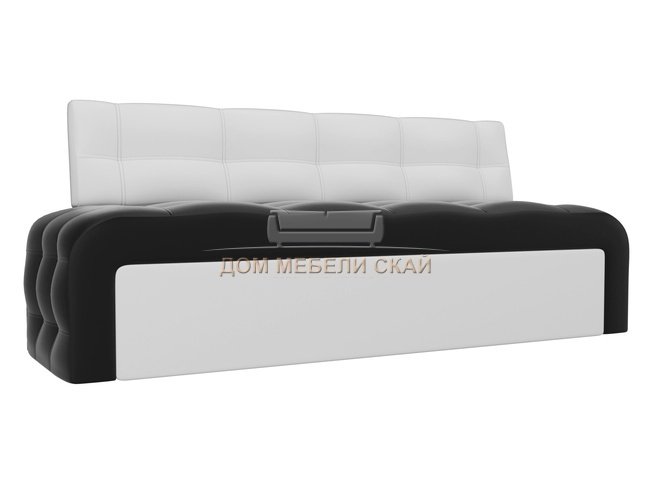 Кухонный диван со спальным местом Люксор, черный/белый/экокожа