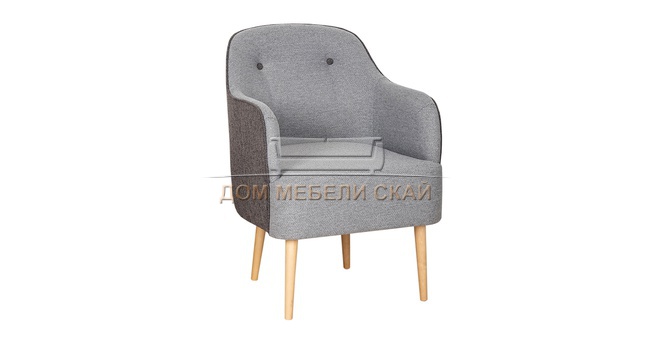 Кресло для отдыха Алекса, рогожка серебристо-серая/темно-серая ТК 479