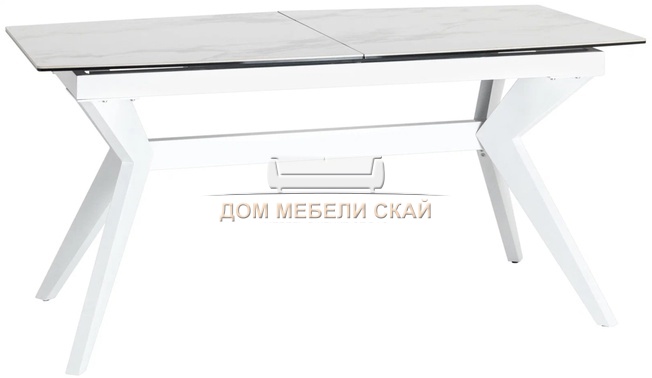 Стол обеденный раскладной Аркада 160, керамика светлая
