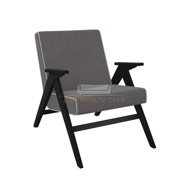 Кресло для отдыха Вест, венге/verona antrazite grey/кант verona light grey