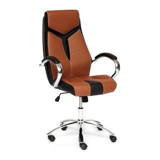 Кресло офисное Глосс GLOSS, черная/коричневая экокожа