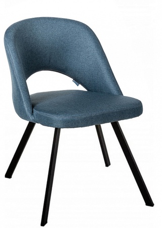 Стул-кресло Lars, рогожка синего цвета/арки