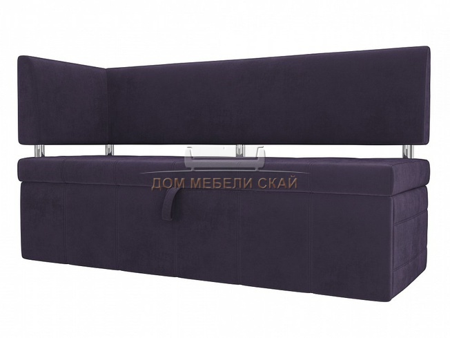 Кухонный диван Стоун с левым углом, фиолетовый велюр
