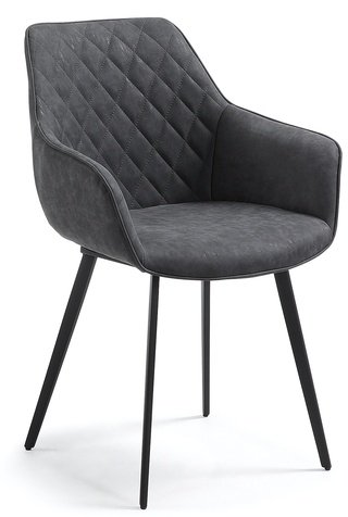 Стул-кресло Aminy, экокожа темно-серого цвета
