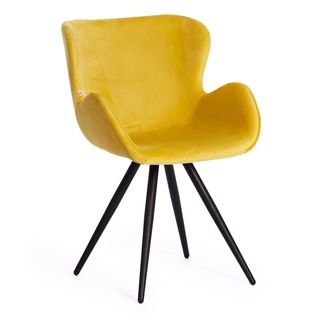 Кресло BOEING, вельветовый желтого цвета HLR 40/черный