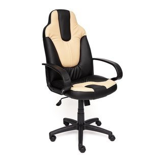 Кресло офисное Нео Neo 1, черная/бежевая экокожа
