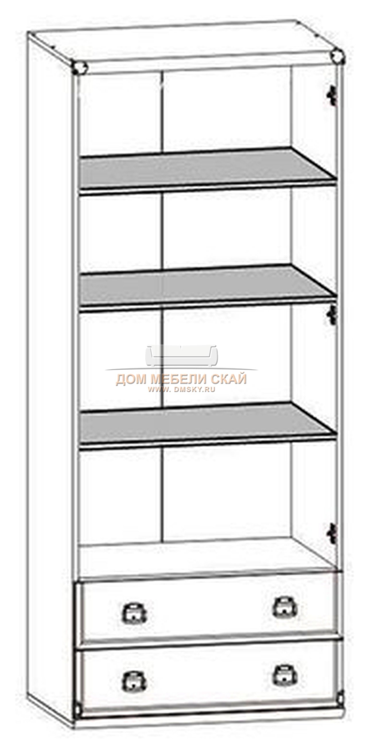 Шкаф с полками Индиана JSZF 2d2s