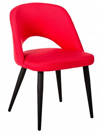 Стул-кресло Lars, велюровый красного цвета/черный