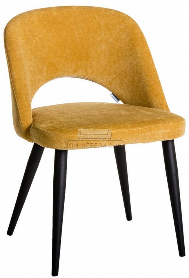 Стул-кресло Lars, микровельвет жёлтого цвета/черный