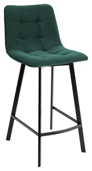 Полубарный стул CHILLI-QB SQUARE, велюр зеленый #19/черный каркас