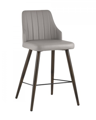Стул полубарный Коналл, экокожа серого цвета