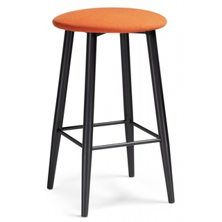 Барный стул Гангток, велюровый оранжевого цвета катания флам/черный матовый