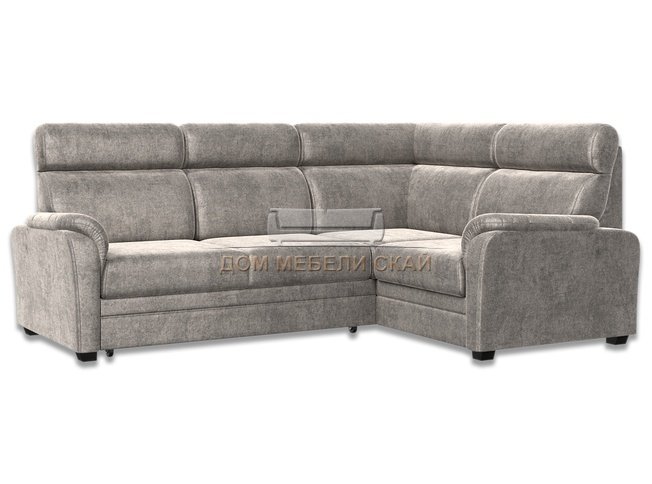 Угловой диван-кровать Омега 3-1, серо-коричневый велюр/columbia