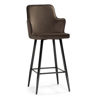 Барный стул Feona, велюровый темно-коричневого цвета dark brown
