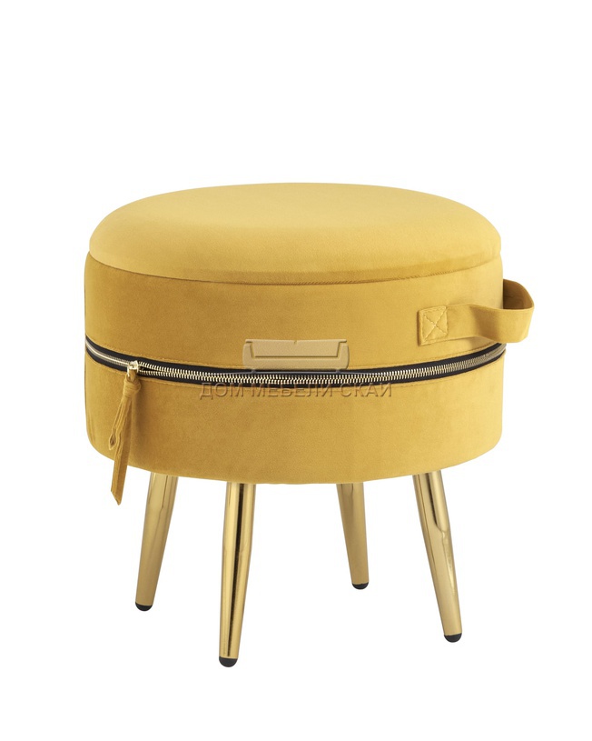 Пуф Тильда, велюр желтый охра