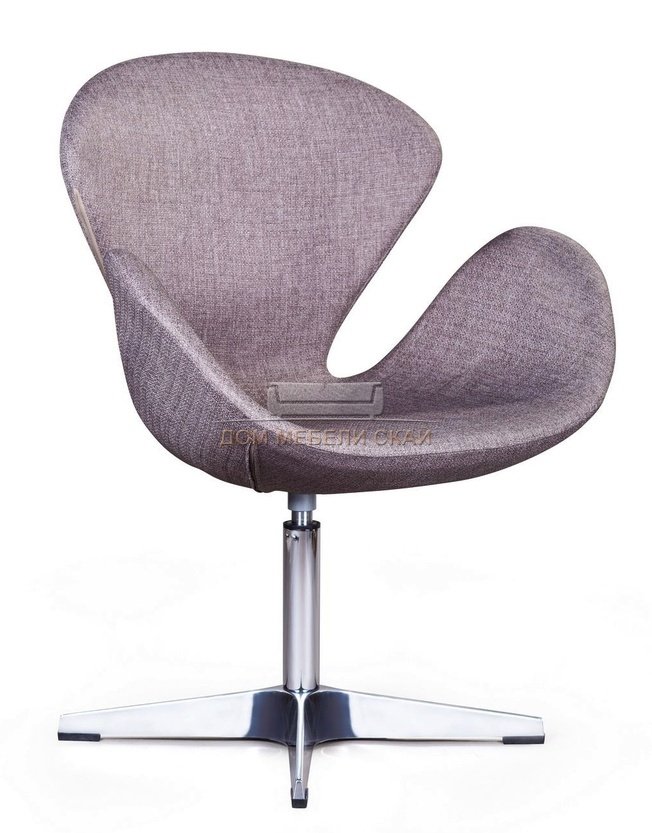 Лаунж кресло Swan, рогожка серо-бежевая