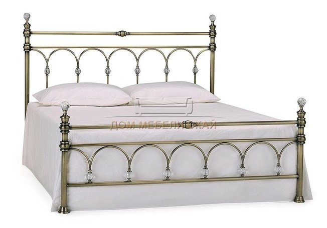 Кровать полутороспальная металлическая WINDSOR 140x200, античная медь 