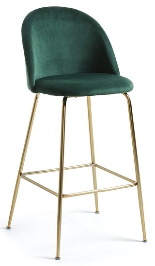 Барный стул Mystere, велюровый зеленого цвета