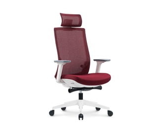 Кресло офисное Ruby, белый пластик/красная сетка/красная ткань