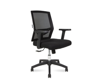 Кресло офисное Торонто LB, черный пластик/черная сетка/черная ткань