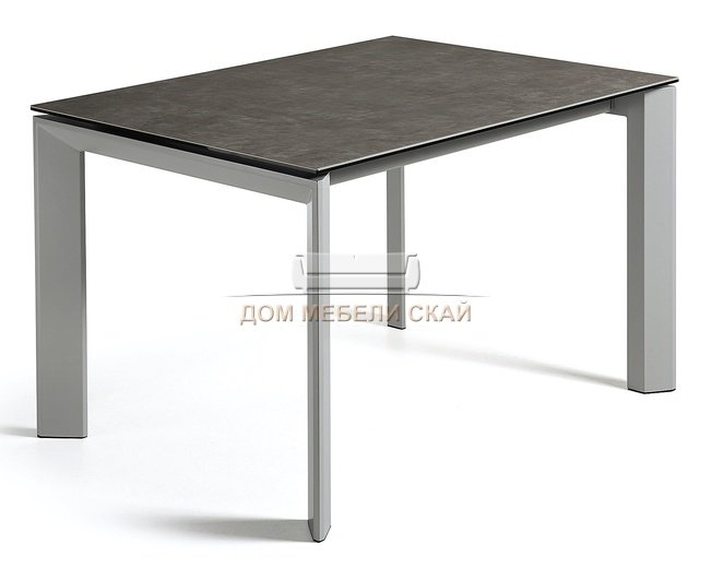 Стол обеденный раздвижной Atta 120(180)x80 серый, фарфоровый вулкан ceniz CC0181VC