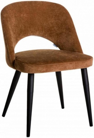 Стул-кресло Lars, микровельвет коричневого цвета/чёрный