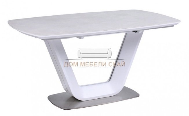 Стол обеденный OASIS керамика, белый сатин/серый