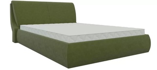 Кровать двуспальная 160x200 Принцесса с ПМ, зеленый микровельвет