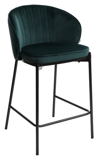 Полубарный стул WENDY, велюровый зеленого цвета