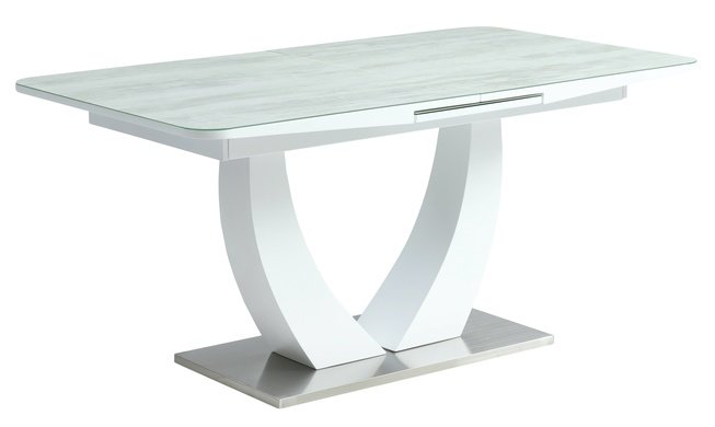 

Стол обеденный ROCK, белый/серое стекло