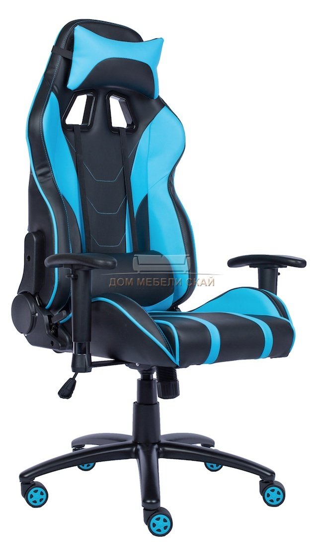 Кресло офисное Lotus S16, экокожа голубая