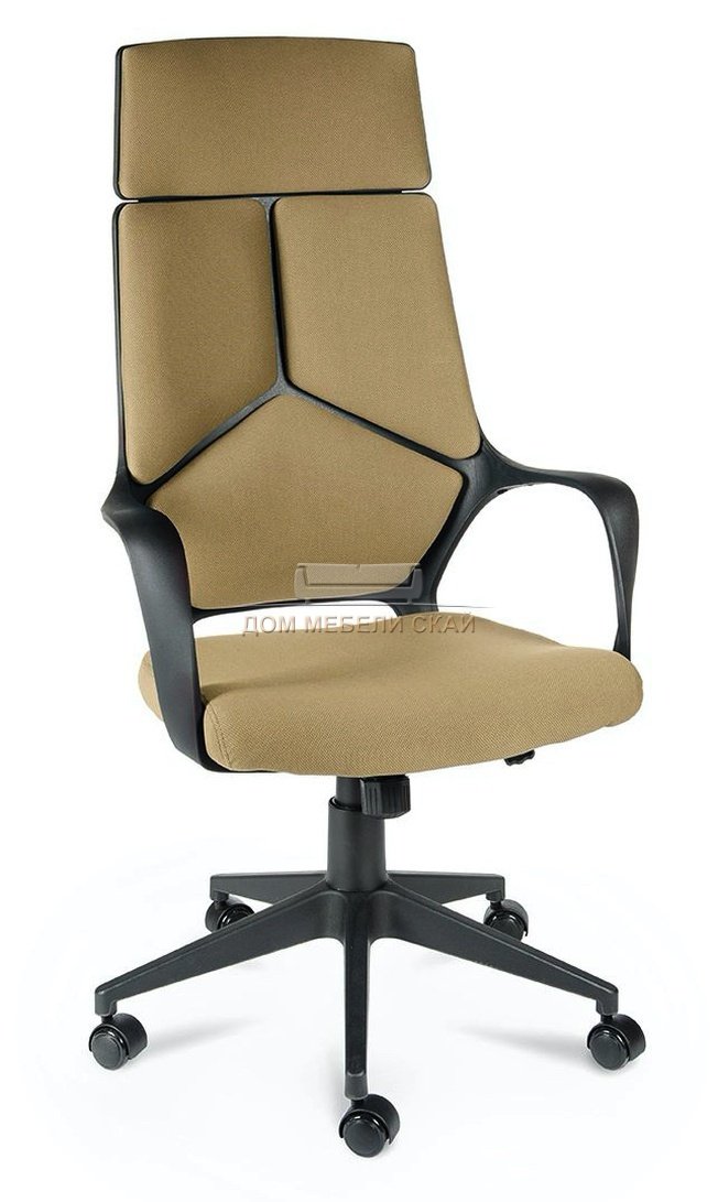 Кресло офисное IQ, черный пластик/слоновая кость ткань