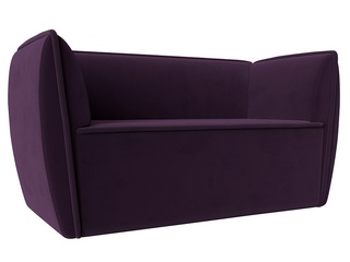 Прямой диван Бергамо 2-х местный, велюр фиолетовый
