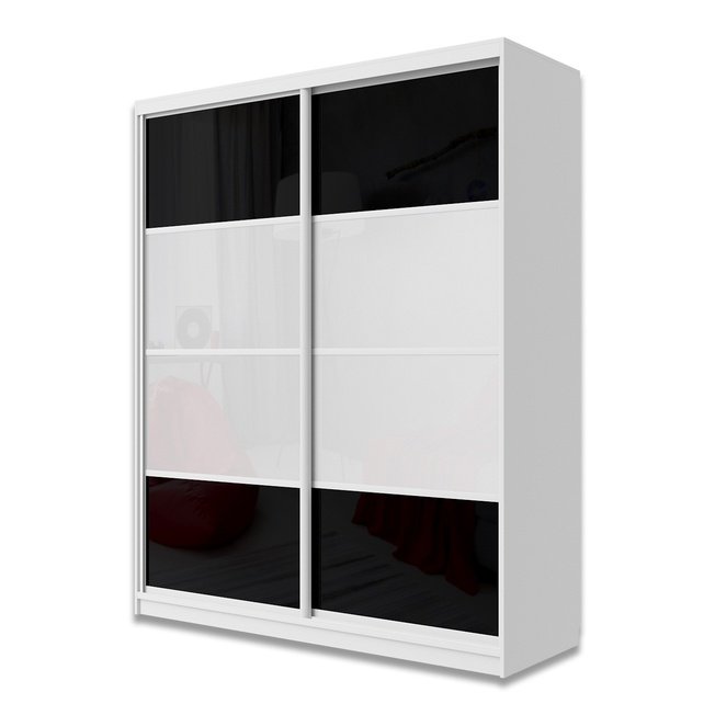 

Шкаф-купе Юпитер 2-дверный без зеркала 1700 (глубина 600, высота 2200), белый/белый глянец/черный глянец