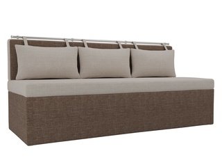 Кухонный диван со спальным местом Метро, бежевый/коричневый/рогожка
