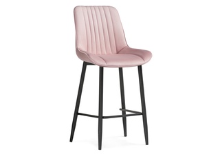 Полубарный стул Седа, велюр розовый/черный