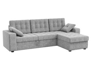 Угловой диван-кровать правый Камелот, серый/рогожка