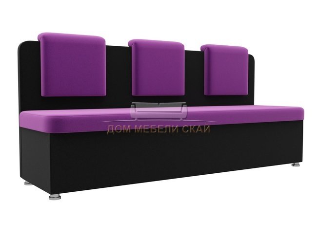 Кухонный диван Маккон 3-х местный, фиолетовый/черный/микровельвет