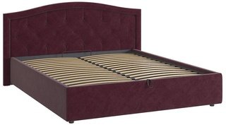 Кровать двуспальная 160x200 Верона 2 с подъемным механизмом, бордовый велюр