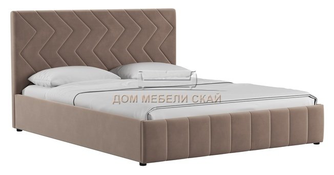 Кровать двуспальная Милана 160х200 с ПМ, лекко десерт карамельный тауп